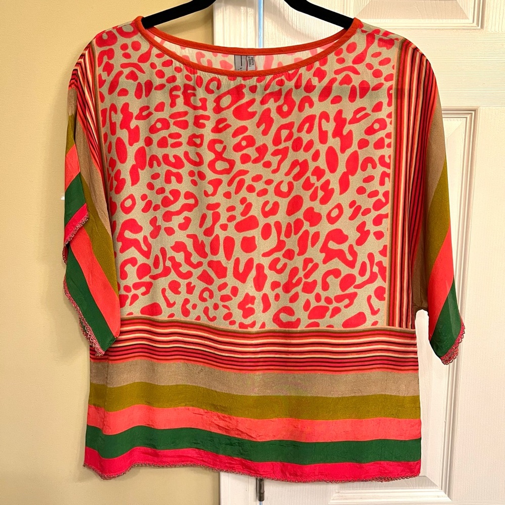Blank London XS Viscose Multi Color Flowy Top